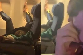 Video: Choáng với dáng ngủ "bá đạo" trên máy bay của nữ hành khách 