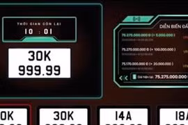 Biển số ngũ quý 9 được trả giá hơn 75 tỷ đồng