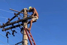 Trốn cảnh sát, kẻ đào tẩu cố thủ trên cột điện suốt 24 giờ