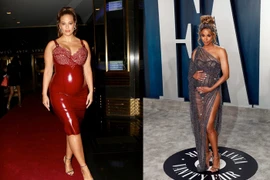 Sao Hollywood bụng bầu vượt mặt vẫn mặc váy bó sát, đeo cao gót