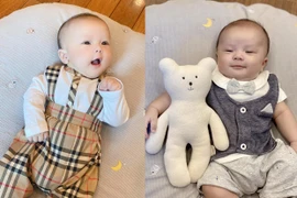 Ngắm quý tử 3 tháng tuổi nhà Duy Mạnh ăn mặc cực chất