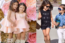 Soi đồ hàng hiệu của hai chị em "đại gia" nhí