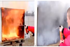 Xem bình chữa cháy mini dập lửa trong thực tế