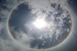 Hình ảnh quầng mặt trời hiếm bất ngờ xuất hiện ở Phú Thọ