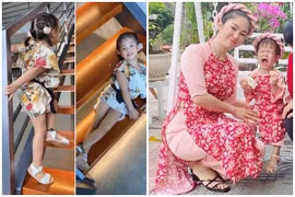 Lê Phương "tiền đình" vì con gái biến áo của mẹ thành đủ kiểu váy