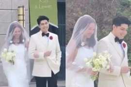 Lộ ảnh Noo Phước Thịnh mặc vest, khoác tay cô dâu vào lễ đường