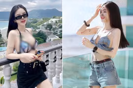 Hot girl xinh đẹp mặc táo bạo khoe vòng eo rắn nước mê hoặc