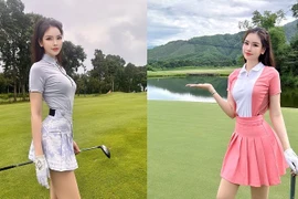 Cựu siêu mẫu Đào Lan Phương trẻ trung, xinh đẹp trên sân golf 