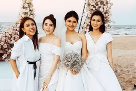 Dàn sao tưng bừng dự đám cưới Phanh Lee trên bờ biển 