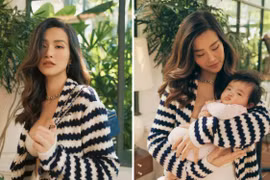 Đông Nhi gợi cảm bên cô con gái nhỏ đáng yêu