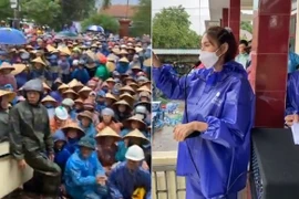 Thủy Tiên phát tiền cho hơn 1000 dân Minh Hóa, trấn an “còn tiền“