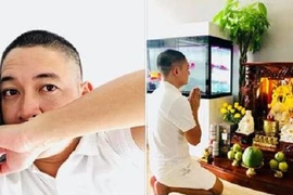 Vợ vừa sinh mổ đã mang thai, Thành Đạt xuống tóc cầu bình an