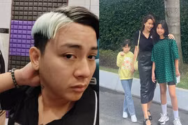 Hoài Lâm vẻ ngoài lạ lẫm, Lưu Hương Giang bình yên bên các con