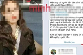 Nữ giáo viên tiếng Anh 22 tuổi bỗng dưng mất liên lạc