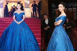Hà Thu diện lại váy đẹp nhất Miss Earth 2017 đi nhận giải