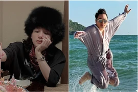 Sơn Tùng đội mũ lông đi ăn tối, Tùng Dương nhảy sóng ngoài biển