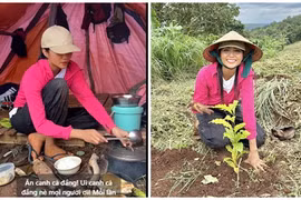 H’hen Niê “chân lấm tay bùn” khi về quê làm nông