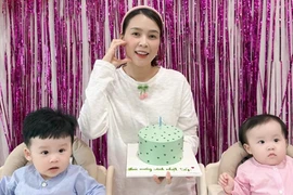 “Phú bà” Sam đón sinh nhật bên cặp song sinh lai Hàn Quốc