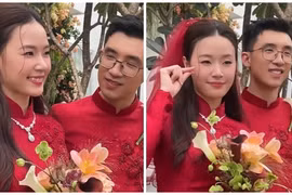 Midu và chồng kém tuổi đẹp đôi trong lễ ăn hỏi