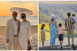 Tăng Thanh Hà khoe ảnh bên chồng con đẹp như tranh vẽ