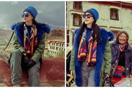 Hoa hậu Giáng My khoe nhan sắc không tuổi ở Tây Tạng