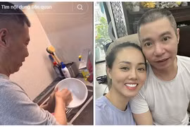 NSND Công Lý rửa bát giúp vợ dịp kỷ niệm 3 năm ngày cưới
