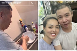 NSND Công Lý rửa bát giúp vợ dịp kỷ niệm 3 năm ngày cưới
