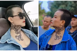 Tạo hình của Hoàng Yến trong hài Tết “Làng ế vợ” hậu xuống tóc