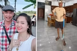 Hiệp Gà đang livestream bị bạn gái bắt đi lau nhà