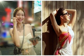 Khả Ngân - Ngọc Diễm khoe dáng gợi cảm đi du lịch dịp 30/4