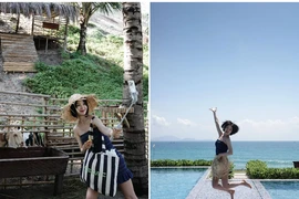 "Búp bê Hàn Quốc" tập gym, dạo biển tại Cam Ranh