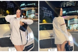 “Phú bà” Lệ Quyên mặc mốt giấu quần gợi cảm như gái đôi mươi