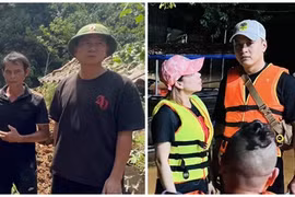 Hồ Hoài Anh - Hồng Đăng đến vùng lũ hỗ trợ bà con