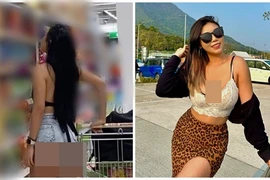 Ngượng đỏ mặt trước hot girl hở nửa vòng ba khi đi siêu thị