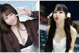 “Nữ thần cổ động” siêu vòng một mê mốt lộ nội y xuống phố