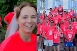 Trong ngày cưới, cô dâu chú rể mời khách chạy bộ 7km 