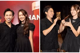 Anh Đức và vợ sắp cưới sánh đôi tại tiệc của Trấn Thành