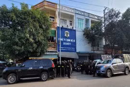 Cảnh sát bao vây trụ sở một công ty vệ sỹ ở Thanh Hóa