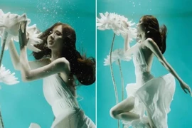 Vợ Hồ Quang Hiếu đẹp mặn mà chụp ảnh dưới nước