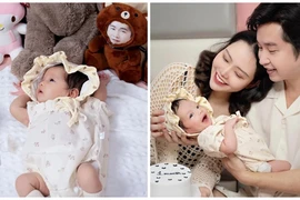 Bằng Cường - Bảo Anh khoe con gái 1 tháng tuổi đáng yêu