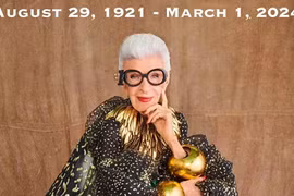 Tiếc thương biểu tượng thời trang thế giới Iris Apfel qua đời ở tuổi 102