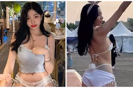 Phát ngượng với hot girl diện quần ngắn cũn cỡn khi đi ăn