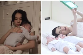 Sam vất vả chăm cặp song sinh lai Hàn Quốc