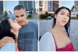 Ngọc Quyên mặc gợi cảm, hôn bạn trai Tây khi đi du lịch