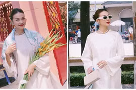 Siêu mẫu Thanh Hằng gây mê đắm khi diện áo dài du xuân sớm