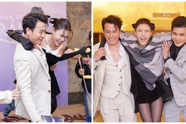 Bị thương ở chân, Thúy Diễm được dàn mỹ nam dìu tại sự kiện