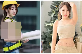 “Nữ hoàng nội y Thái Lan” hớ hênh khi hóa công nhân