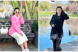 Quỳnh Thư rạng ngời, bế bụng bầu dạo chơi ở Đức