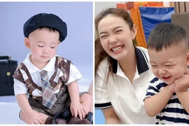 Con trai Minh Hằng và chồng đại gia ngày càng kháu khỉnh