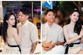 Hoa hậu Hương Giang - Phú Cường tình tứ tại sự kiện